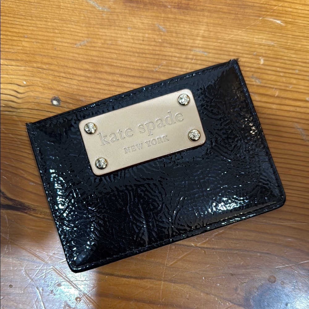 Kate Spade Glossy Black Card Holder